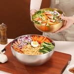 Salad Bowl Set Manufacturer - Korean Style Stainless Steel Gold Silver for Serving Fruit Soup