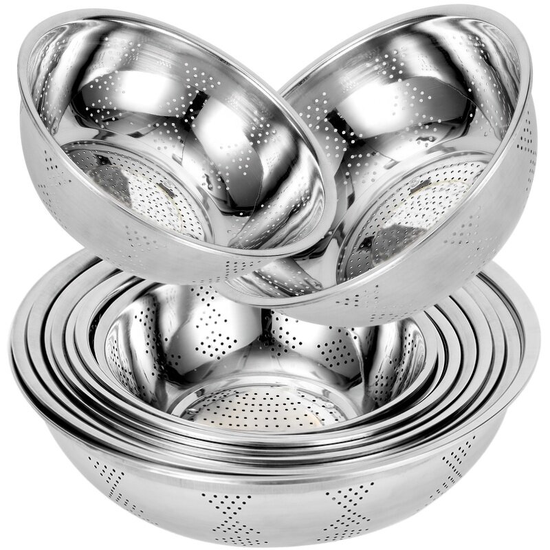 Fruit Washing Basin Manufacturer - 201 Stainless Steel Household Drain Basket Leaking Basin