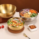 Salad Bowl Manufacturer - Stainless Steel Korean Style for Bibimbap Cold Noodle Mixing