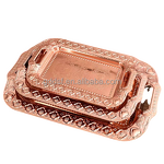 Serving Tray Factory - African Indian Grape Coppery Gold Plate for Restaurant Food Plates