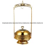 Alcohol Stove Factory - Stainless Steel Gold Hanging Cover for High-End Hotel Buffet