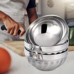 Mixing Bowl Set Factory - Restaurant School Stackable Double Thickened Stainless Steel