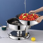 Food Warmer Chaffing Dish Manufacturer - Stainless Steel with Hanger Lid for Hotel Dining Table