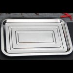 Square Barbecue Plate Manufacturer - Thickened Stainless Steel Steamed Rice Plate Stackable
