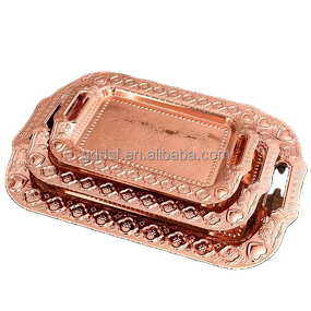 Serving Tray Manufacturer - Stainless Steel Gold Elegant Plate for Christmas Wedding Party