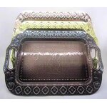 Serving Tray Set Manufacturer - 3PCS Arabic Stainless Steel with Handles Vintage Bronze Gold