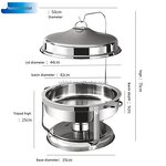 Food Warmer Chaffing Dish Manufacturer - Stainless Steel with Hanger Lid for Hotel Dining Table