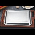 Square Barbecue Plate Manufacturer - Thickened Stainless Steel Steamed Rice Plate Stackable