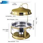 Food Warmer Chaffing Dish Manufacturer - Stainless Steel with Hanger Lid for Hotel Dining Table