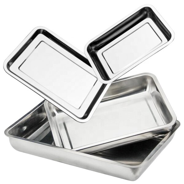 Service Tray Manufacturer - Stainless Steel Thickened Large for Hotel Cookie Baking Barbecue