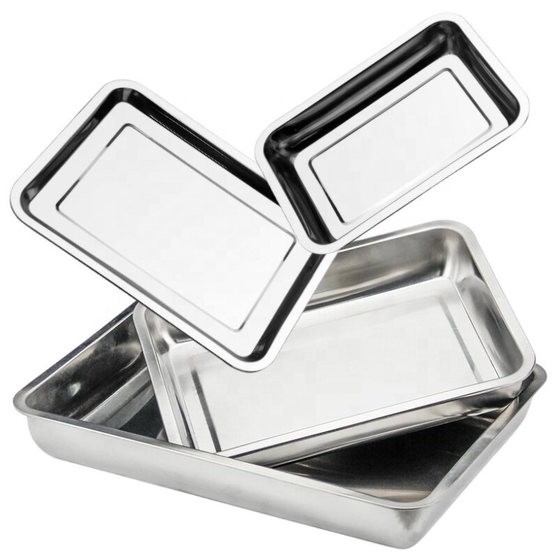Service Tray Manufacturer - Stainless Steel Thickened Large for Hotel Cookie Baking Barbecue