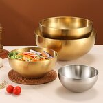 Mixing Salad Bowl Manufacturer - Stainless Steel Large Capacity Gold Silver Korean Style