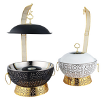 Chafing Dish Food Warmer Manufacturer - Luxury Hanging Gold Stainless Steel 8L for Hotel Wedding