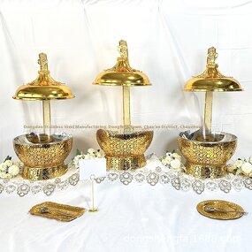 Pumpkin Lid Manufacturer - Stainless Steel Gold Random Pattern for Warming Holding