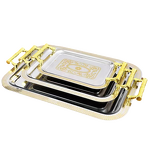 Serving Tray Set Manufacturer - Shiny Polished Rectangular Stainless Steel for Home Hotel KTV