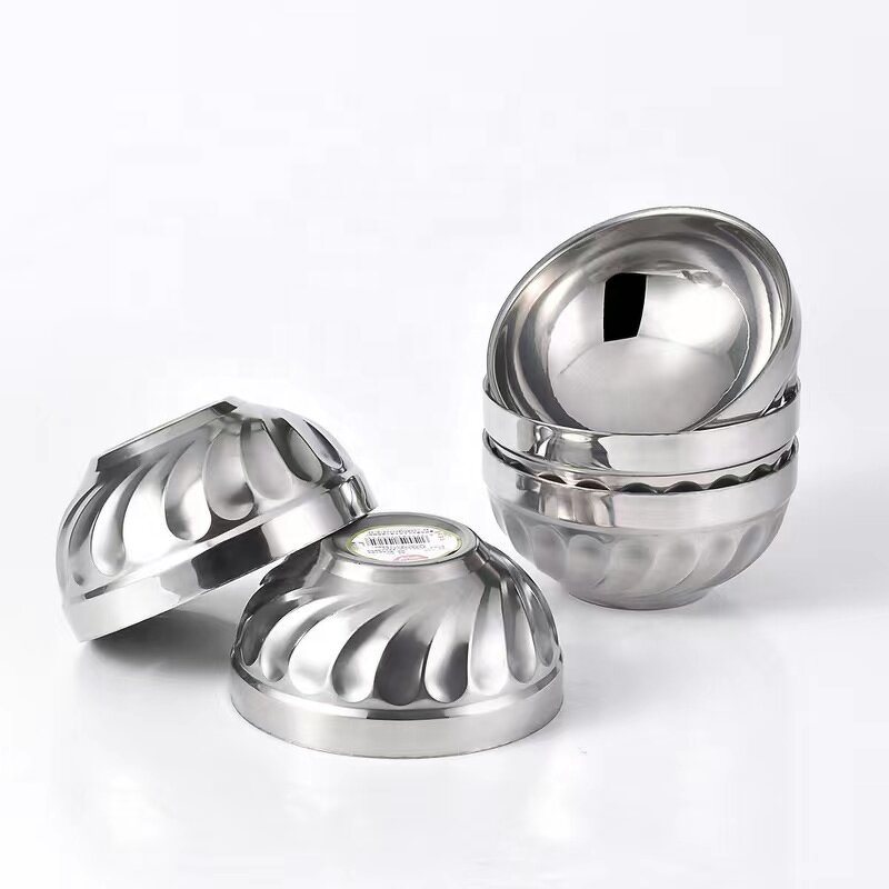 Mixing Bowl Set Factory - Restaurant School Stackable Double Thickened Stainless Steel