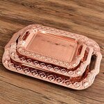 Serving Tray Factory - African Indian Grape Coppery Gold Plate for Restaurant Food Plates