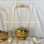 Alcohol Stove Factory - Stainless Steel Gold Hanging Cover for High-End Hotel Buffet