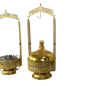 Alcohol Stove Factory - Stainless Steel Gold Hanging Cover for High-End Hotel Buffet