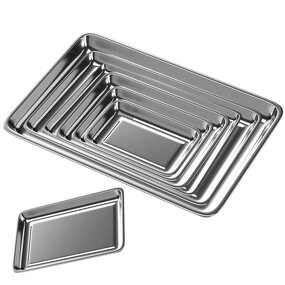 Square Barbecue Plate Manufacturer - Thickened Stainless Steel Steamed Rice Plate Stackable