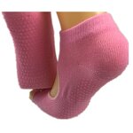 Yoga Socks Manufacturer - Cotton Five-Toe with Ankle Grip Logo at Bottom for Autumn