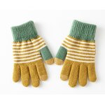 Winter Gloves Manufacturer - Unisex Jacquard Striped Thick Breathable Peacock Velvet Knitted