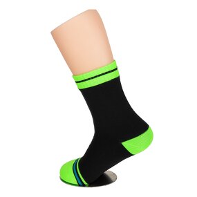 Sports Socks Manufacturer - Fluorescent Green Striped Crew Thin Digital Printing Waterproof