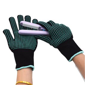 Heat Resistant Gloves Manufacturer - 482F Double-Sided Silica Gel PVC Coating Work for Hair Styling