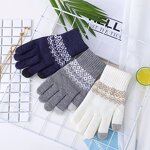 Winter Gloves Manufacturer - Customized Knitted with Jacquard Design Windproof Touch Screen