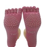 Yoga Socks Manufacturer - Anti-Slip Pilates Grip Socks with Bottom Logo and Cuff Logo