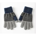 Winter Gloves Manufacturer - Unisex Jacquard Striped Thick Breathable Peacock Velvet Knitted
