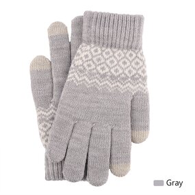 Winter Gloves Manufacturer - Warm Jacquard Knit Cashmere for Touch Screen Woolen Thick Fingers