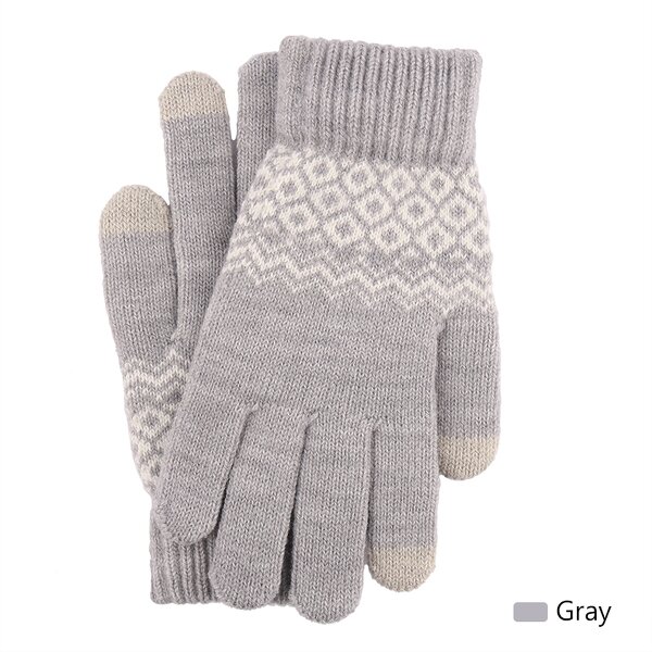 Winter Gloves Manufacturer - Warm Jacquard Knit Cashmere for Touch Screen Woolen Thick Fingers
