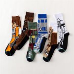 Socks Manufacturer - Men's Cotton Breathable Four Anime Cartoon Pop Thick Striped Digital