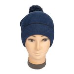 Winter Hat Manufacturer - Unisex 100% Cotton Breathable Waterproof Multi-Tone Pom-Pom Beanie