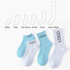 Socks Manufacturer - Men's Custom Logo Crew Knee High Jacquard Print Cotton No Show Ankle