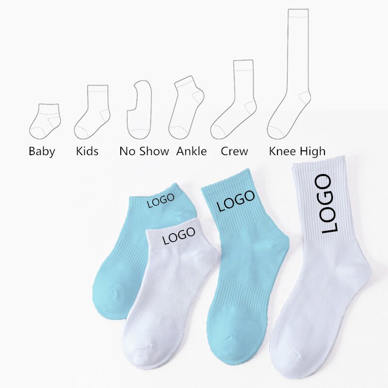 Socks Manufacturer - Men's Custom Logo Crew Knee High Jacquard Print Cotton No Show Ankle