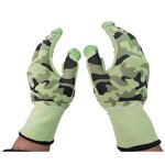 Work Gloves Manufacturer - Camouflage Knitted High Elasticity Polyester Touch Screen Glove