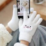 Winter Gloves Manufacturer - New Plain Casual Plush Elastic Knitting Cute for Screen Acrylic