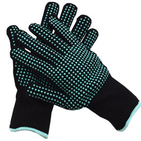 Heat Resistant Gloves Manufacturer - for Hair Styling 482F Double-sided Silica Gel PVC Coating