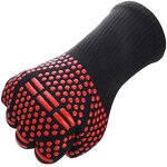 BBQ Gloves Manufacturer - Extreme Heat Resistant Red 13" Extra Long Sleeve Non Slip Kitchen