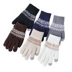 Winter Gloves Manufacturer - Warm Jacquard Knit Cashmere for Touch Screen Woolen Thick Fingers