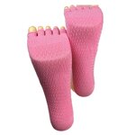 Yoga Socks Manufacturer - Cotton Five-Toe with Ankle Grip Logo at Bottom for Autumn