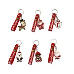 Christmas Keychain Manufacturer - 3D Cartoon Snowman Wristband Soft Rubber Pendant