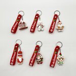Christmas Keychain Manufacturer - 3D Cartoon Snowman Wristband Soft Rubber Pendant