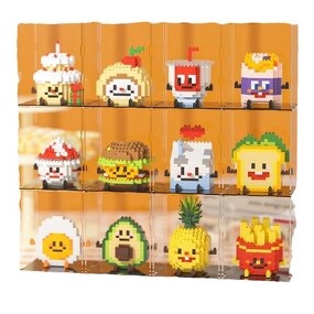 Building Blocks Manufacturer - Compatible Microparticles Happy Food Hamburger Cake