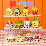 Building Blocks Manufacturer - Compatible Microparticles Happy Food Hamburger Cake