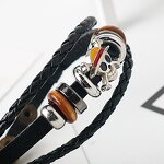 Anime Bracelet Manufacturer - One Pieces Plating Alloys Vintage Leather Rope Braided