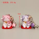 Keychain Manufacturer - Cartoon Doll Machine Fortune Cat Resin Bell Charm