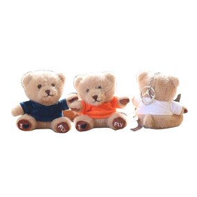 Plush Toy Keychain Manufacturer - Custom Mini Stuffed Kawaii Teddy Bear Furry T-shirt
